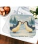 Mr. & Mrs. Panda Topflappen Pinguine Kuss Design ohne Spruch in Weiß