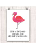 Mr. & Mrs. Panda Poster Flamingo Classic mit Spruch in Weiß