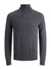 JACK & JONES Junior Strickjacke mit Viertelreißverschluss in Dark Grey Melange