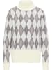 myMo Damen Strickpullover in Wollweiss Mehrfarbig