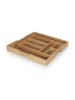 relaxdays Besteckkasten in Natur - (B)33–49,5 x (H)6,5 x (T)47,5 cm