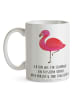 Mr. & Mrs. Panda Becher Flamingo Classic mit Spruch in Weiß