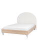 Beliani Doppelbett MILLAY in Weiß/Schwarz/Braun - (W) 156 x (H) 130 x (L) 211 cm