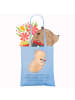 Mr. & Mrs. Panda Tragetasche Baumwolle Capybara Wein mit Spruch in Sky Blue