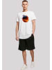 F4NT4STIC Long Cut T-Shirt Basketball On Fire Sport LONG in weiß