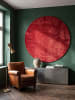 KADIMA DESIGN Teppich rund Uni rutschhemmend weich wohnlich Wohnzimmer Schlafzimmer in Rot