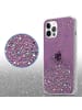 cadorabo Hülle für Apple iPhone 12 / 12 PRO Glitter in Lila mit Glitter