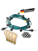SATISFIRE Garten Party Lichterkette Illu 40x LED Edison Filament 20m grün