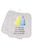 Mr. & Mrs. Panda Topfuntersetzer Wellensittich Liebe mit Spruch in Grau Pastell