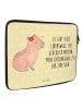 Mr. & Mrs. Panda Laptop Tasche Capybara Blume mit Spruch in Gelb Pastell
