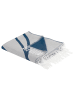 Beliani Kuscheldecke HAPREK in Weiß/Blau - (W) 130 x (H) 0.3 x (L) 170 cm