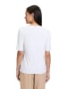 Betty Barclay Basic Shirt mit Rundhalsausschnitt in White/Khaki