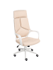 Beliani Bürostuhl DELIGHT in Beige/Weiß - (W) 64 x (H) 116 x (L) 64 cm