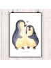 Mr. & Mrs. Panda Plakat Pinguin umarmen ohne Spruch in Weiß