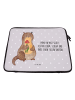 Mr. & Mrs. Panda Laptoptasche Otter Blumenstrauß mit Spruch in Grau Pastell