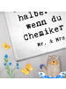 Mr. & Mrs. Panda Handtuch Chemiker Herz mit Spruch in Weiß