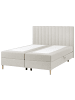 Beliani Boxspring Bett OFFICER in Weiß/Braun - (W) 165 x (H) 123 x (L) 211 cm