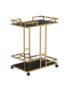 FineBuy Servierwagen in Gold / Glas / 68x43x84