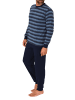 NORMANN langarm Schlafanzug Bündchen Pyjama Streifen - 88053 in marine1