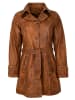 MADDOX Leder-Trenchcoat Lammnappa antik in Mittelbraun