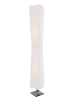 SalesFever Stehlampe 120 cm eckig mit Edelstahlgestell und Plissee Lampenschirm in Weiß