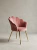 KADIMA DESIGN Esszimmerstuhl: Skandinavisches Design, Samtbezug, goldene Metallbeine in Rosa