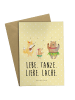 Mr. & Mrs. Panda babykarte Waldtiere Aloha mit Spruch in Gelb Pastell