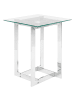 Beliani Beistelltisch CRYSTAL in Silber/Transparent - (W) 40 x (H) 52 x (L) 40 cm