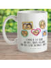 Mr. & Mrs. Panda Kaffeetasse Igel Familie mit Spruch in Weiß