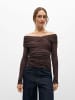 Object Off Shoulder Top in Seal Brown1