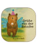 Mr. & Mrs. Panda Glas-Untersetzer Bär Zahnfee Design mit Spruch in Weiß