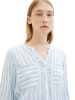 Tom Tailor Gestreifte 3/4 Arm Bluse V-Ausschnitt Tunika Shirt in Blau-3