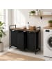 relaxdays Wäschekorb in Braun/ Schwarz - (B)92,5 x (H)73 x (T)33 cm