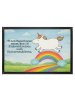 Mr. & Mrs. Panda fußmatte Einhorn Regenbogen Design mit Spruch in Weiß