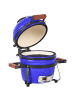 Beliani Holzkohlegrill KAMADO in Blau - (W) 54 x (H) 48 x (L) 35 cm
