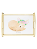 Mr. & Mrs. Panda Bett-Tablett Wüstenfuchs Blumen ohne Spruch in Weiß