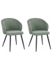 Beliani 2er-Set Esszimmerstuhl MOUNDVILLE in Grün/Schwarz