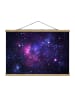WALLART Stoffbild mit Posterleisten - Galaxie in Violett