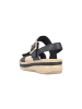 rieker Rimo-Sandalen aus Leder mit Keilabsatz Schwarz