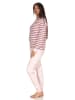 NORMANN Pyjama Bündchen Kuschel interlock Streifen - 48940 in rosa