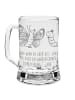 Mr. & Mrs. Panda Gravur Bierkrug Raupe Schmetterling mit Spruch in Transparent