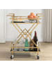FineBuy Servierwagen in Gold / Glas / 65x40x80