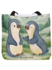 Mr. & Mrs. Panda Strandtasche Pinguine trösten Design ohne Spruch in Weiß