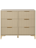 Beliani Kommode WALCOTT in Beige/Gold - (W) 108 x (H) 89 x (L) 40 cm