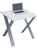 VCM  Schreibtisch Bürotisch Computertisch 80x80 Lona X in Silber / Weiß