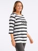 sheego U-Boot-Shirt in weiß-schwarz-geringelt
