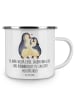 Mr. & Mrs. Panda Camping Emaille Tasse 40. Hochzeitstag Rubinhoc... in Weiß