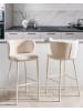 Beliani 2er-Set Barhocker MINA II in Beige