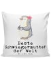 Mr. & Mrs. Panda Sofakissen Pinguin Beste Schwiegermutter der We... in Weiß