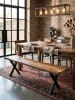 KADIMA DESIGN Esszimmerbank 120x40x45,5 cm Massivholz / Metall mit